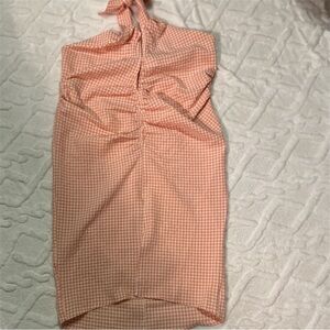 👗WOMENS Backless Gingham Dress in Pink